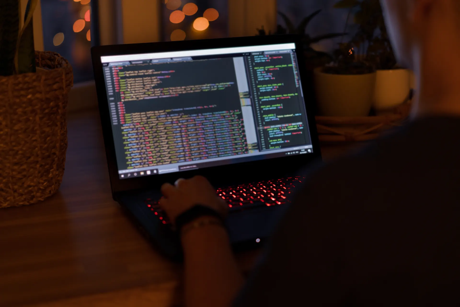 Developer working at a laptop
